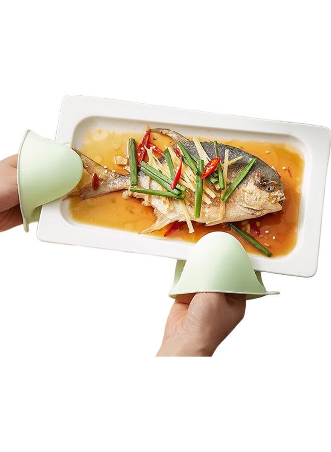 Dipple Dipuer Silicone Heat-Resistant Gloves, Thickened, For Kitchen Use, High Temperature Resistant, For Oven And Microwave, Anti-Scalding, For Baking And Roasting - Image 3