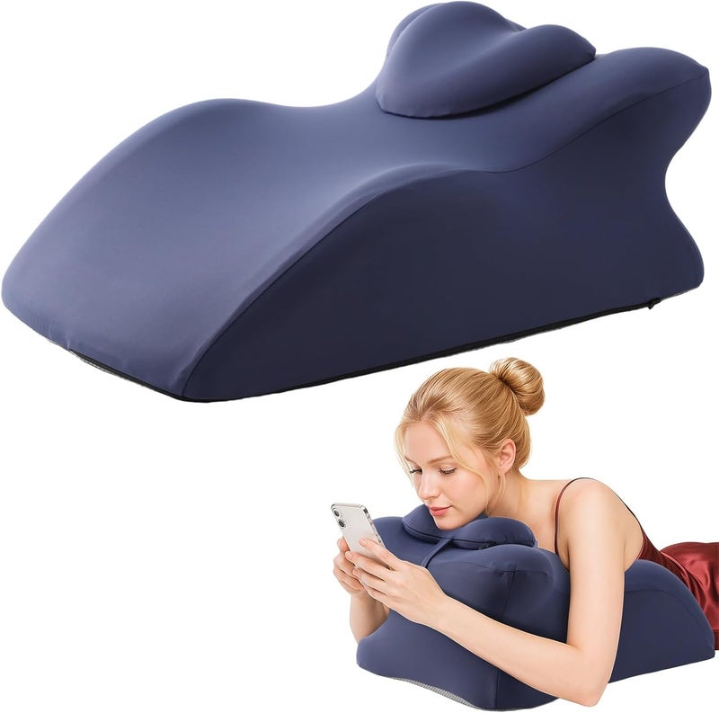 Ergonomic Memory Foam Wedge Pillow, Multi-Position for Sleeping, Reading, Relaxing, with Non-Slip Support, Breathable Cover - Image 1