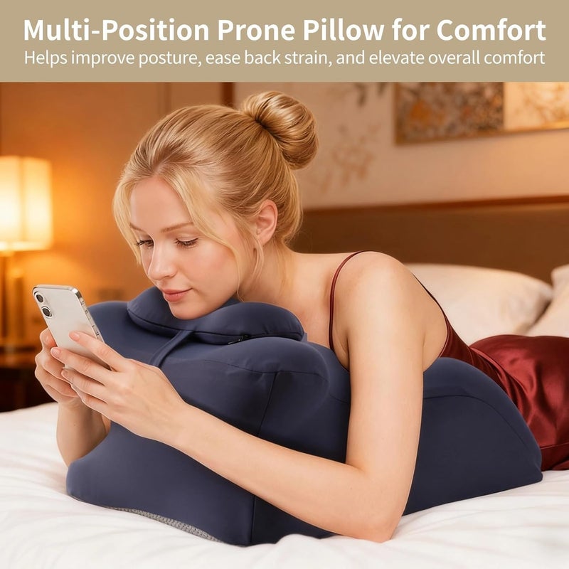 Ergonomic Memory Foam Wedge Pillow, Multi-Position for Sleeping, Reading, Relaxing, with Non-Slip Support, Breathable Cover - Image 2