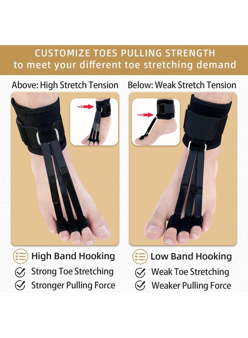 Foot Drop Brace with 3 Toe Sleeves, Hammer Toe Straightener, Hammertoe Corrector for Women u0026 Men, Hammer Toe Splint, Toe Straighteners for Curled Toes, Claw Toe, Crooked Toe, Mallet Toe - Image 5
