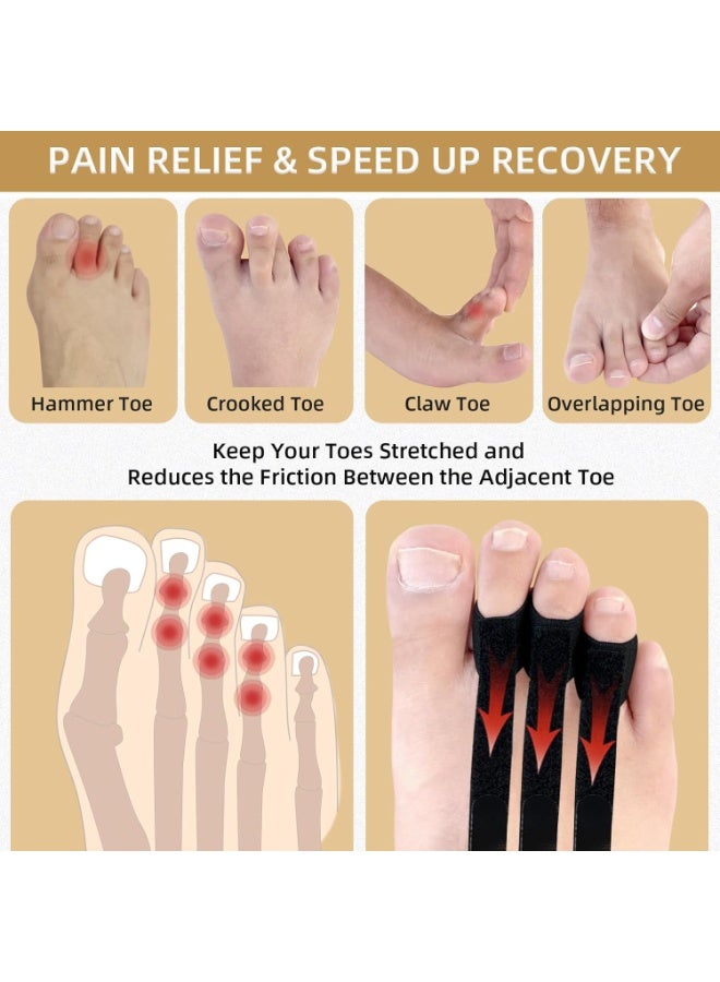 Foot Drop Brace with 3 Toe Sleeves, Hammer Toe Straightener, Hammertoe Corrector for Women u0026 Men, Hammer Toe Splint, Toe Straighteners for Curled Toes, Claw Toe, Crooked Toe, Mallet Toe - Image 2
