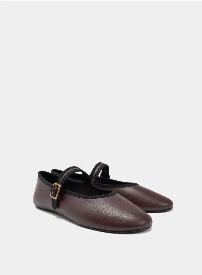 PARFOIS Red Ballet flats with strap and buckle for Women | Best Price UAE