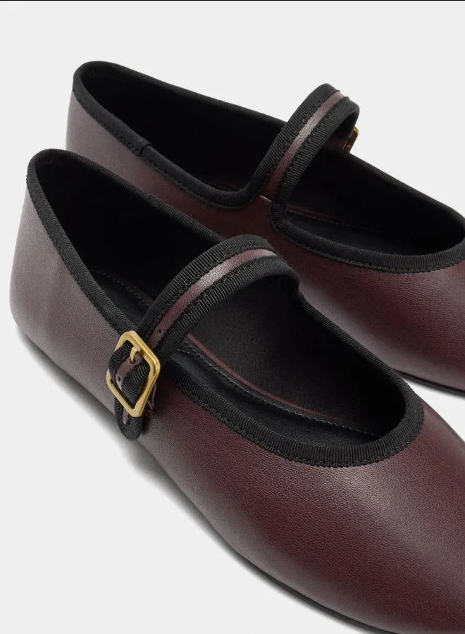 PARFOIS Red Ballet flats with strap and buckle for Women | Best Price UAE