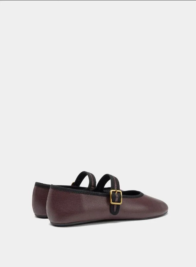 PARFOIS Red Ballet flats with strap and buckle for Women | Best Price UAE