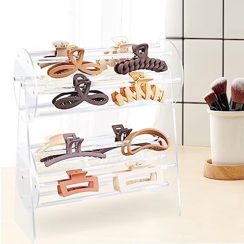 SNOWSTAR Acrylic Claw Clip Organizer Holder,360-Degree Rotating Claw Clip Holder and Storage,Hair Clip Organizer Display Clear Stand for Women and Girls - Image 5