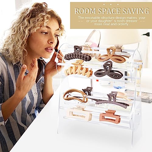 SNOWSTAR Acrylic Claw Clip Organizer Holder,360-Degree Rotating Claw Clip Holder and Storage,Hair Clip Organizer Display Clear Stand for Women and Girls - Image 3