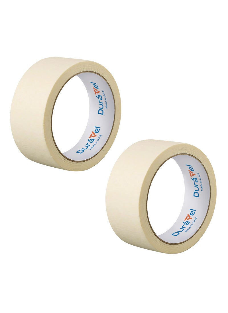 Duravel - Duravel Premium Masking Tape 2Inch X 20Yards General Purpose Paper Tape For Painting, Marking, Gardening, Packaging, Artworks, Schools, Office, Automobile Garage, Factory, Industrial Uses (2 ROLL) - Image 1
