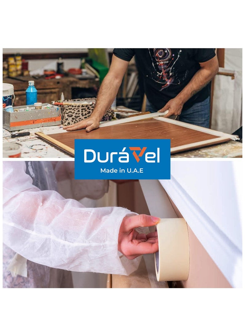 Duravel - Duravel Premium Masking Tape 2Inch X 20Yards General Purpose Paper Tape For Painting, Marking, Gardening, Packaging, Artworks, Schools, Office, Automobile Garage, Factory, Industrial Uses (2 ROLL) - Image 1