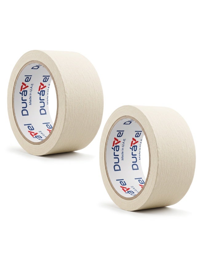 Duravel Premium Masking Tape 2Inch X 20Yards General Purpose Paper Tape For Painting, Marking, Gardening, Packaging, Artworks, Schools, Office, Automobile Garage, Factory, Industrial Uses (2 ROLL) - Image 1