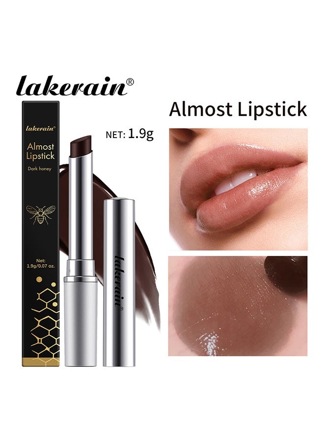 ليكرين أحمر شفاه شبه، بلسم شفاه ملون، بلسم شفاه مرطب ومغذي، بلسم شفاه بالعسل باللون الأسود، بلسم شفاه طبيعي لامع شفاف، بلسم للعناية بالشفاه المرطبة للشفاه الجافة - #عسل داكن - Image 2