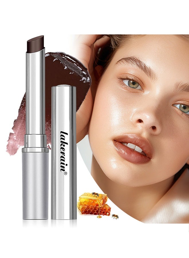 ليكرين أحمر شفاه شبه، بلسم شفاه ملون، بلسم شفاه مرطب ومغذي، بلسم شفاه بالعسل باللون الأسود، بلسم شفاه طبيعي لامع شفاف، بلسم للعناية بالشفاه المرطبة للشفاه الجافة - #عسل داكن - Image 1