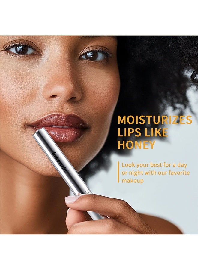 ليكرين أحمر شفاه شبه، بلسم شفاه ملون، بلسم شفاه مرطب ومغذي، بلسم شفاه بالعسل باللون الأسود، بلسم شفاه طبيعي لامع شفاف، بلسم للعناية بالشفاه المرطبة للشفاه الجافة - #عسل داكن - Image 5
