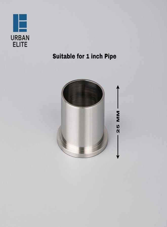 Urban Elite Heavy Curtain Bracket | Wall to Wall Bracket for 1inch Stainless Steel Curtain Rod and Wardrobe Rod Suitable for 25mm Curtain Pipe(Steel, White, Silver)- 4pcs - Image 2