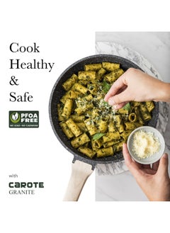 CAROTE Non Stick Pan Induction Pan for Cooking Granite Fry Pan Non Stick Cooking Pan Omlette Pan Egg Pan 20cm  - Image 2