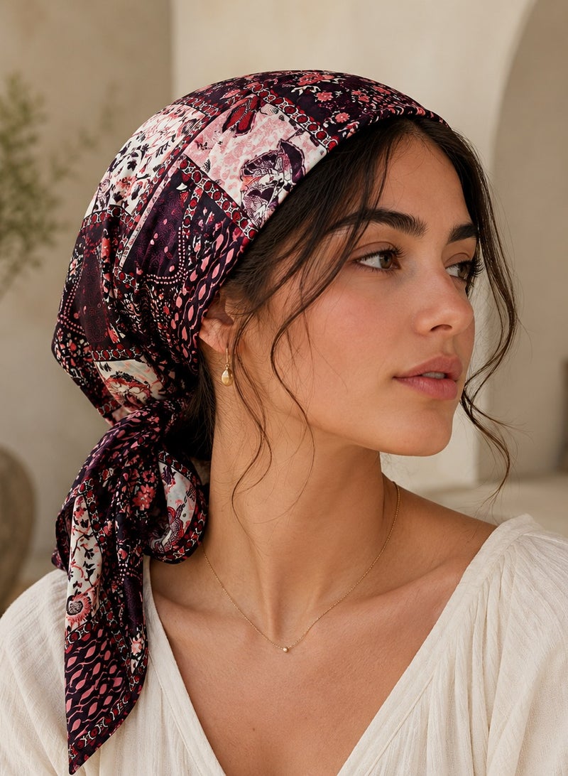 وشاح نسائي مطبوع، سكارف ناعم وخفيف الوزن ومتعدد الاستخدامات، 160 × 46 سم، ألوان متنوعة - Image 1