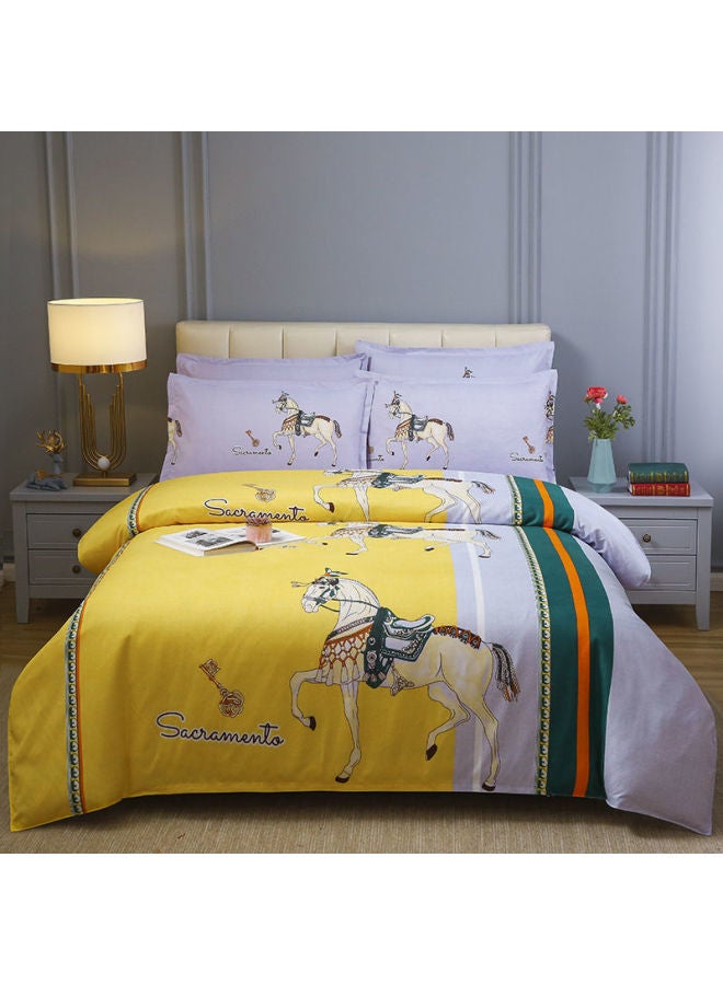 Generic Thickened Large Edition Flower Sanding Skin-Friendly Non-Cotton Four-Piece Set Single And Double Bed Sheet Quilt Cover Dormitory Three-Piece Set Bed Dream Domain-Color:Tb*028* Yearning For Life/free-Specifications:Quilt Cover 1.5*2.0+sheet+pillowcase*1  - Image 1