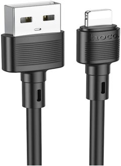 Hoco X83 - Victory Charging And Data Transmittion Cable (2.4A - 1M), USB-A To Lightning Plug, Compatible With Apple iPhone iPad Airpods - Black