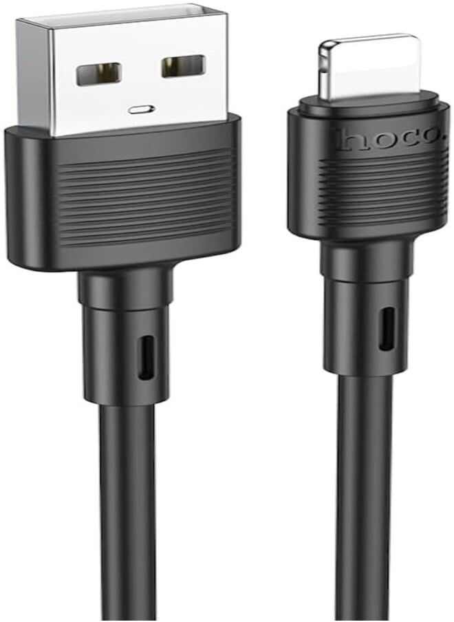 Hoco - Hoco X83 - Victory Charging And Data Transmittion Cable (2.4A - 1M), USB-A To Lightning Plug, Compatible With Apple iPhone iPad Airpods - Black - Image 1