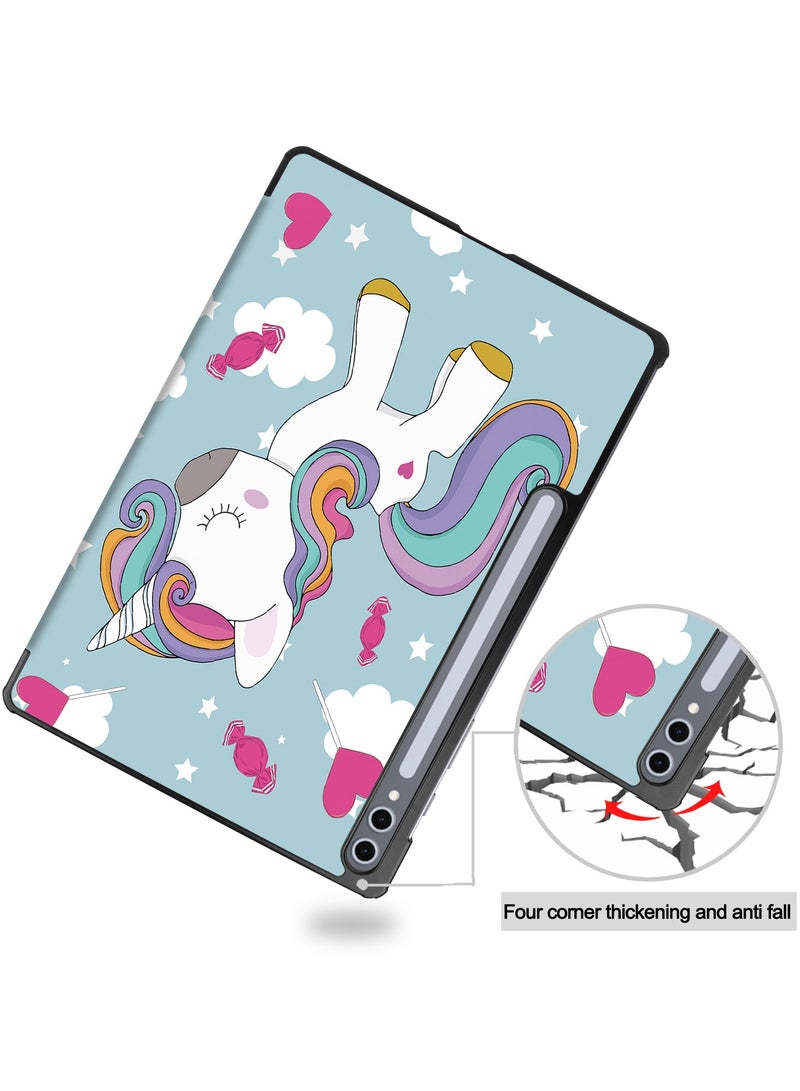 Case for Samsung Galaxy Tab S10 Plus 12.4 Inch 2024 SM-X820 Premium Leather Flap Tablet Case with Stand Function Auto Wake/Sleep Cover (Unicorn) - Image 5