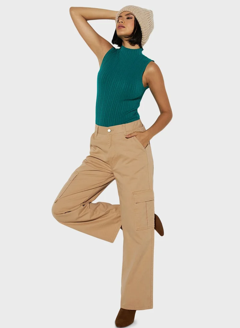 2Xtremz Ribbed High Neck Top