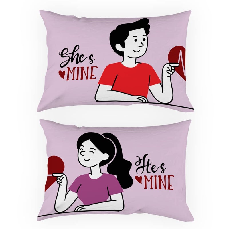 Crazyify Crazyify Purple Pillow Set of 2 Valentines Day Gift for GirlfriendBoyfriend Husband and Wife Pillow Pillow for BedroomLiving Room 2 Decorative Pillow 12x18 Inches  - Image 1