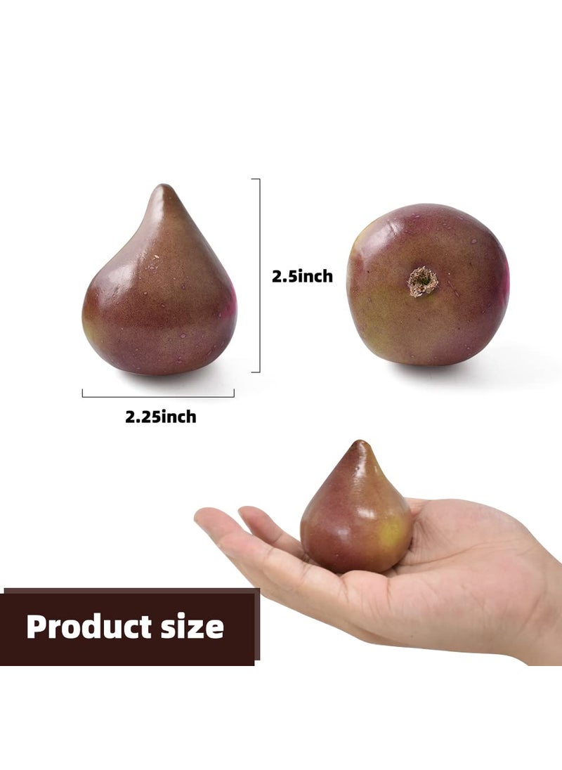 VIOCIWUO VIOCIWUO 6pcs Artificial Fig Fruit Fake Fruit Lifelike Simulation Fig Fruit for Teaching Tool Home Kitchen Cabinet Decoration Photography Props Table Decoration  - Image 2