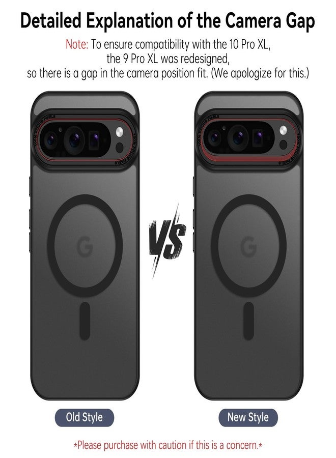 BENTOBEN Magnetic for Google Pixel 9 Pro XL Case, Pixel 9ProXL Phone Case Compatible with MagSafe, Translucent Matte Slim Shockproof Protective Magnetic Cover for Google 9 ProXL 6.8 inch, Black - Image 2