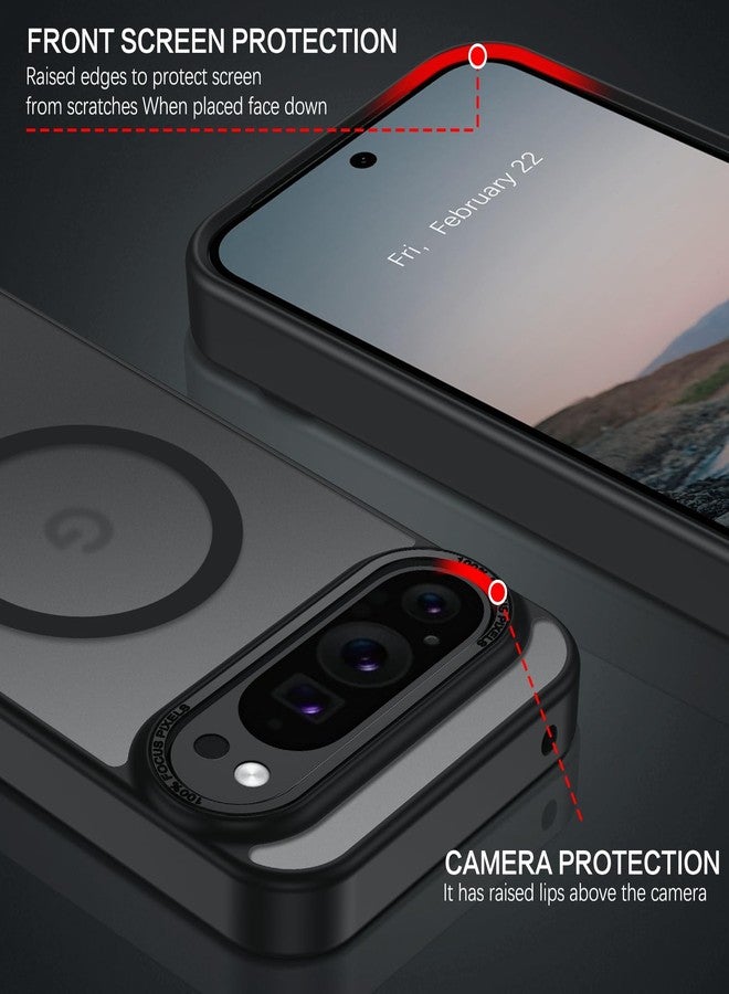 BENTOBEN Magnetic for Google Pixel 9 Pro XL Case, Pixel 9ProXL Phone Case Compatible with MagSafe, Translucent Matte Slim Shockproof Protective Magnetic Cover for Google 9 ProXL 6.8 inch, Black - Image 4