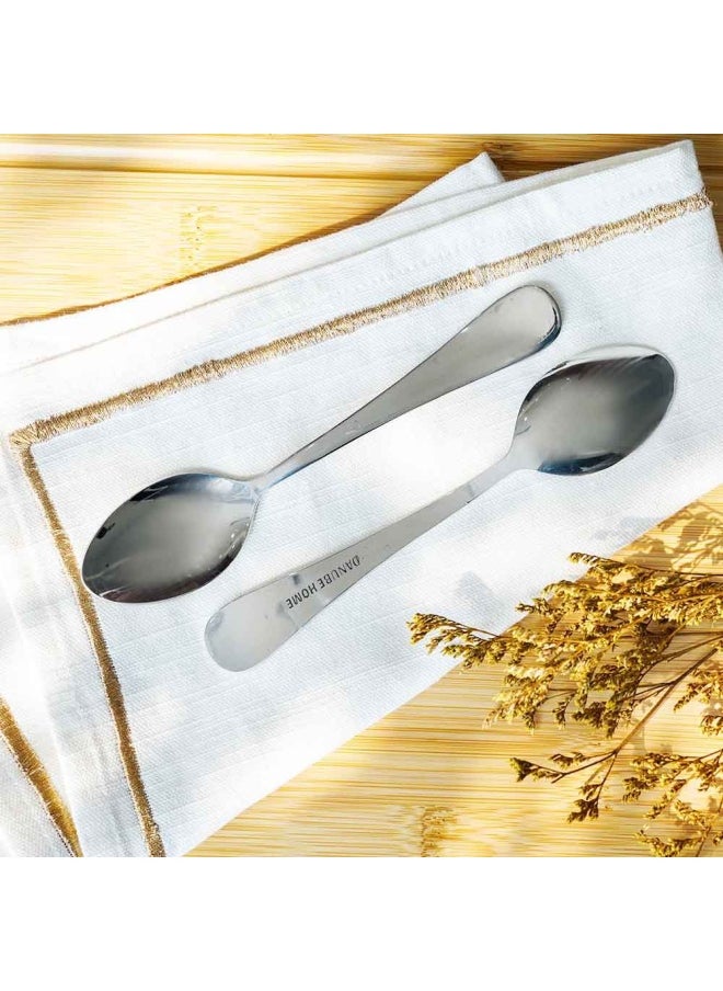 DANUBE HOME Rosemarry 6-Piece Soup Spoon Bowl Spoon Deep Spoon Table Spoon  Silverware for Home And Kitchen Mirror Polished - Silver - 17x4.5 cm  - Image 2