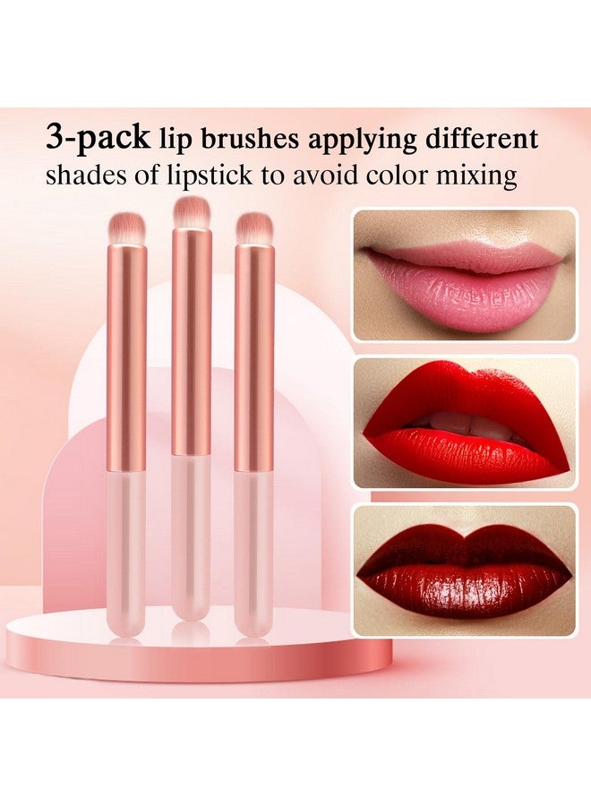 Banidy Lip Brush Lip Smudge Brushes Lipstick Brush With Tubes 3Pcs Lip Gloss Applicator Wands Lip Brushes Multipurpose Lip Makeup Brush Eyeshadow Brush Concealer Brush Lip Gloss Wands Applicator Tool Kits - Image 4