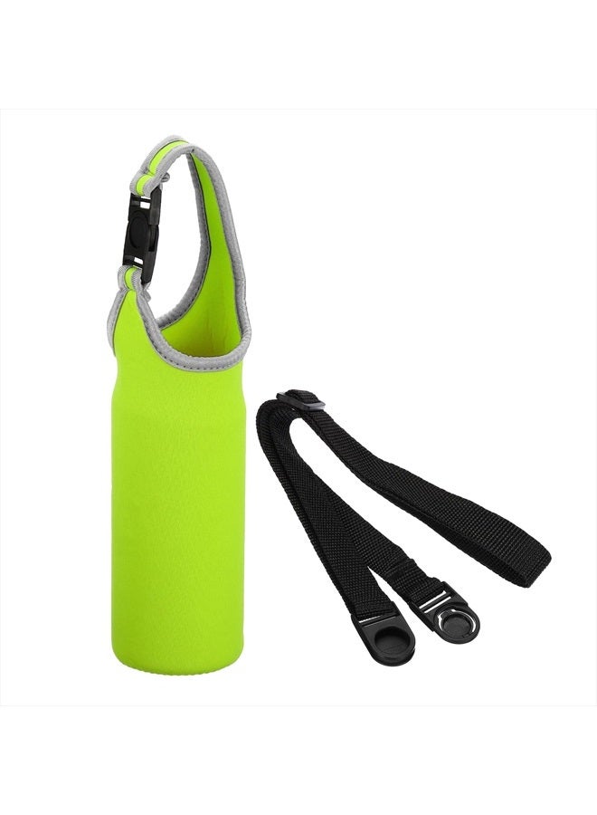PATIKIL 67mmx185mm Water Bottle Sling Bag, 1 Pack Neoprene Portable Insulated Bottle Holder Carrier with Removable Adjustable Shoulder Strap, Green - Image 1