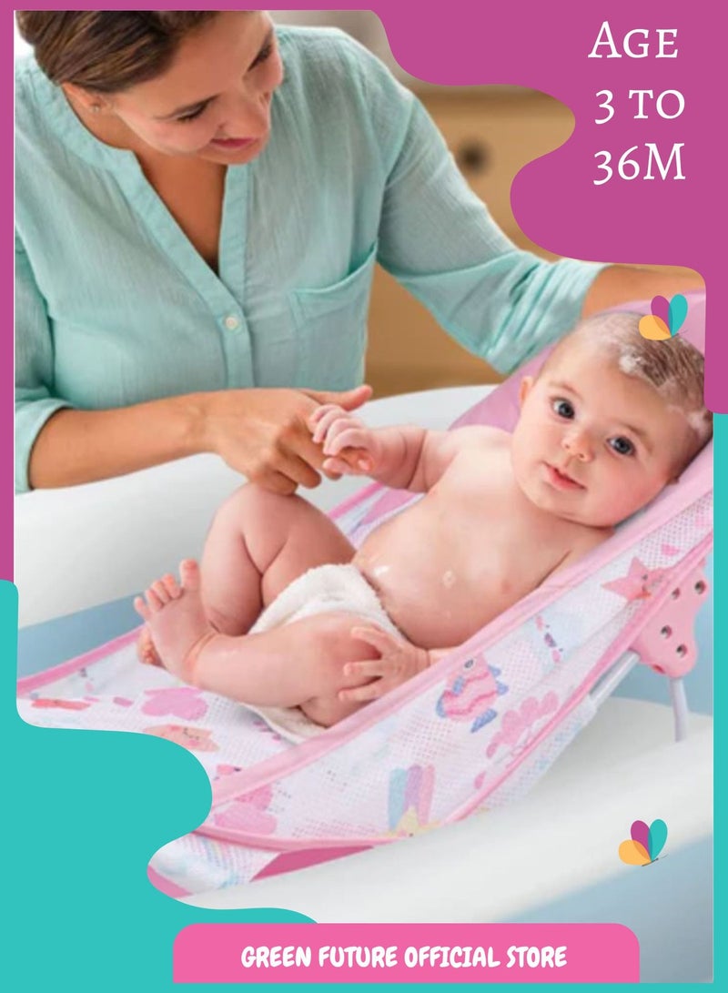 كرسي وحوض استحمام للأطفال، من 3 إلى 36 شهر - وردي - Image 1