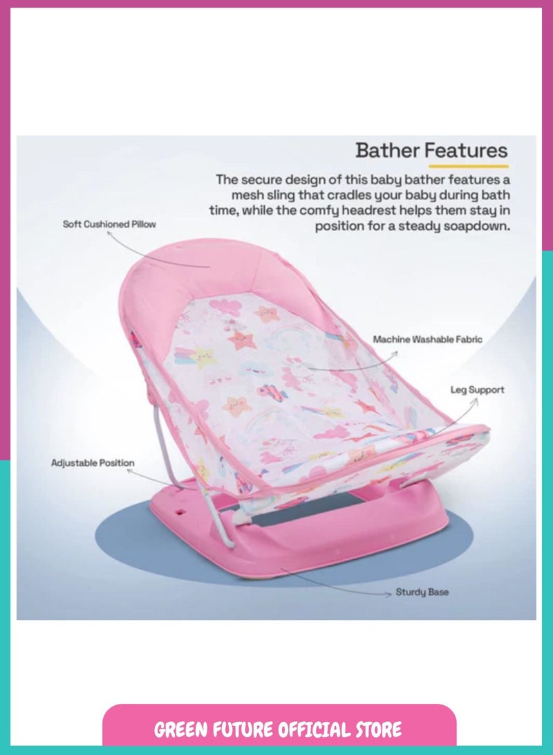 كرسي وحوض استحمام للأطفال، من 3 إلى 36 شهر - وردي - Image 3