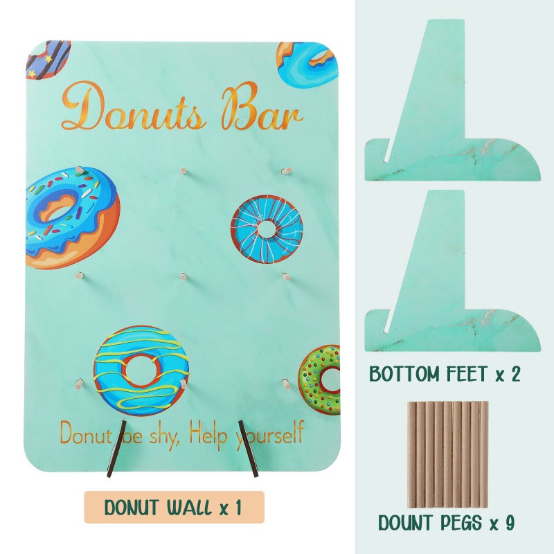 Wooden Display Stand DIY Props Donut Christmas Board Support Cyan
