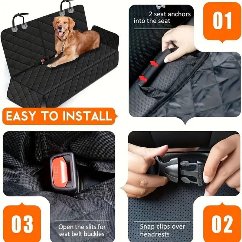 Dog Car Seat Cover for Back Seat for Smart Fortwo 2008–2019 C451/C453,Cargo Liner for Dogs,Back Seat Pet Bed Mat for Travel, Waterproof Nonslip - Image 5