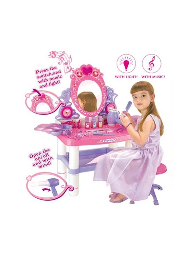 XIANGYU Makeup Vanity Table Set Toys Funny Pretend Play Toy With Flashing Lights & Music for Children's Gift - Image 3