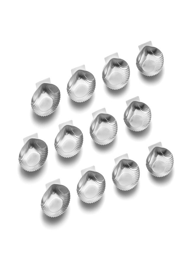 Outset Grillable Shells, All Purpose Grillable Stainless Steel Sea Shells, Set of 12 - Image 1