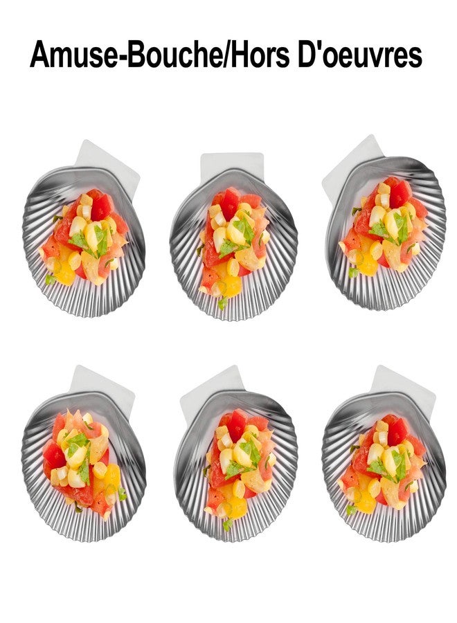 Outset Grillable Shells, All Purpose Grillable Stainless Steel Sea Shells, Set of 12 - Image 4