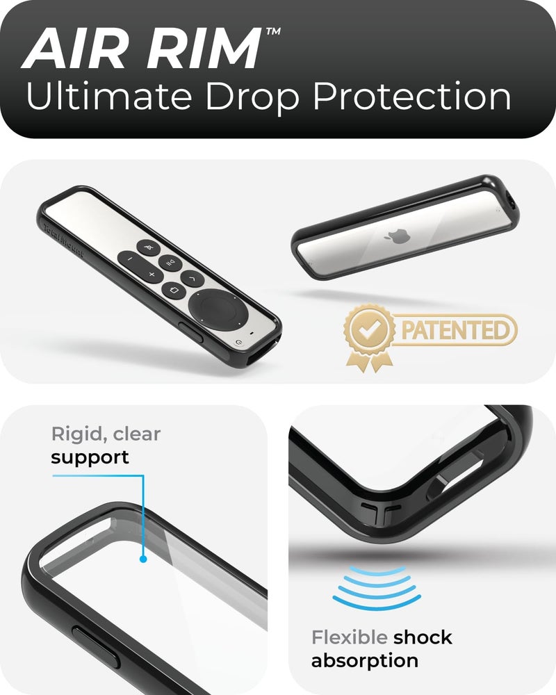 TotalMount Air Rim Case for Apple TV Remotes â€“ Slim, Hybrid Black Perimeter Cover & Clear Back Remote Case with Ultimate Drop Protection - Image 2