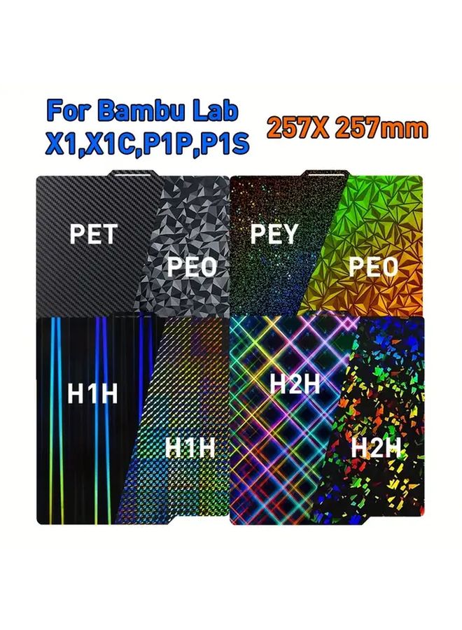 بامبو لاب ربيعية الصلب لوحة بناء طابعة ثلاثية الأبعاد 257x257 مم طلاء H3H H3HA لـ X1 X1C P1P P1S - Image 2
