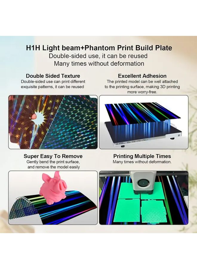 بامبو لاب ربيعية الصلب لوحة بناء طابعة ثلاثية الأبعاد 257x257 مم طلاء H3H H3HA لـ X1 X1C P1P P1S - Image 4