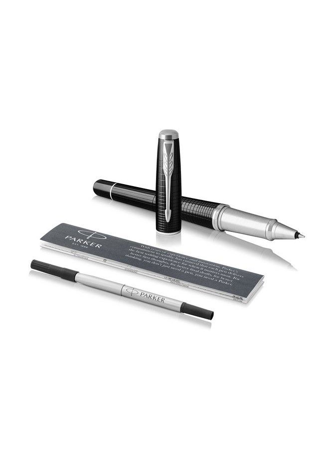 PARKER - Urban Rollerball Pen Premium Ebony Metal Chiselled With Fine Point Black Ink Refill (1931614) - Image 1