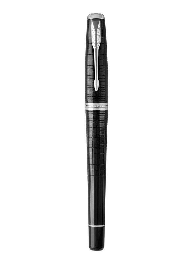 PARKER - Urban Rollerball Pen Premium Ebony Metal Chiselled With Fine Point Black Ink Refill (1931614) - Image 1