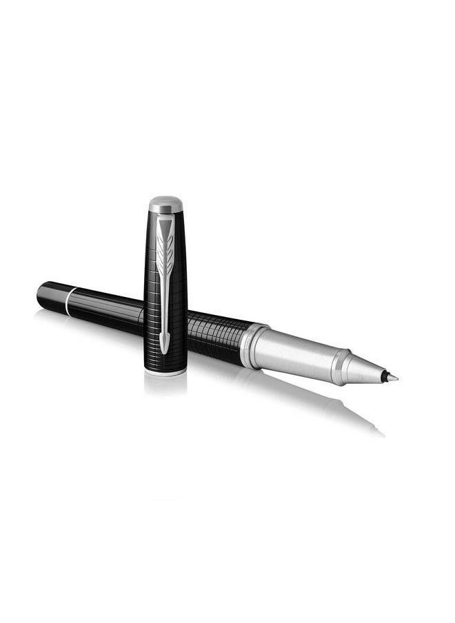 PARKER - Urban Rollerball Pen Premium Ebony Metal Chiselled With Fine Point Black Ink Refill (1931614) - Image 1