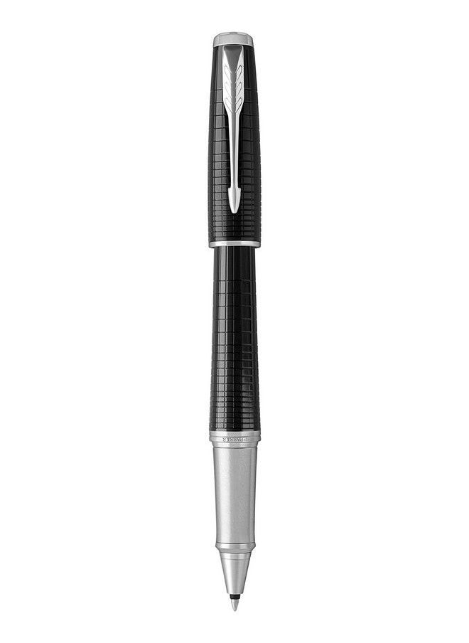 PARKER - Urban Rollerball Pen Premium Ebony Metal Chiselled With Fine Point Black Ink Refill (1931614) - Image 1