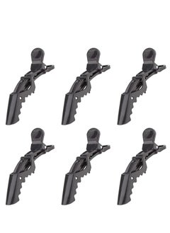 Oasisgalore 6-Pack Black Hair Clips: Salon Velcro Hair Clips, For Styling & Sectioning, Salon Quality.  - Image 1