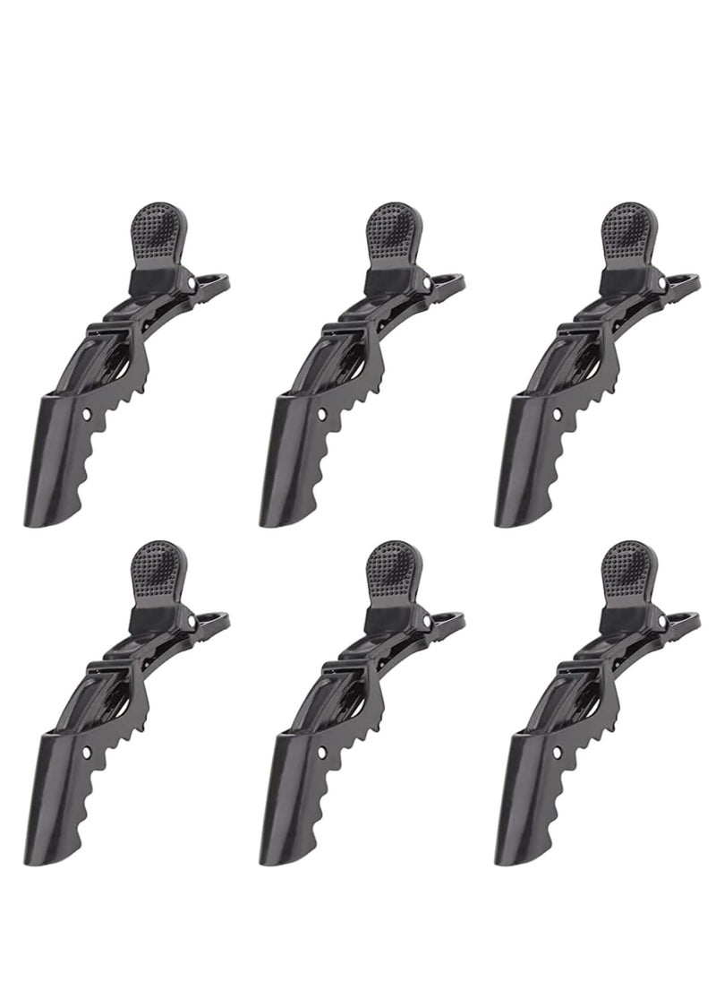 Oasisgalore 6-Pack Black Hair Clips: Salon Velcro Hair Clips, For Styling & Sectioning, Salon Quality.  - Image 1