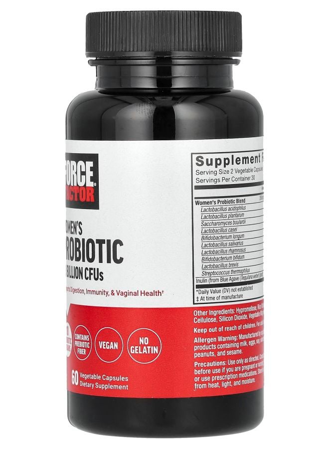 Force Factor Women's Probiotic 50 Billion CFUs 60 Vegetable Capsules (25 Billion CFUs per Capsule) - Image 2