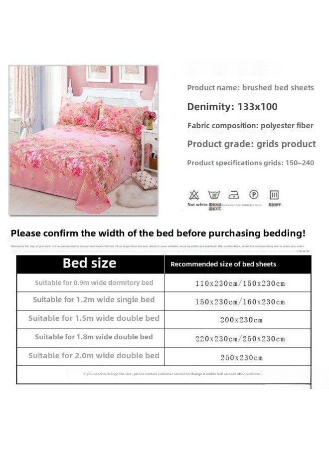 Bed Sheet Single Student Dormitory Single Double Bed Sanding Children's Cartoon Sheet Support A Generation Of Hair-Color:Noble-Specifications:[bed Sheets] 200x230cm - Image 4