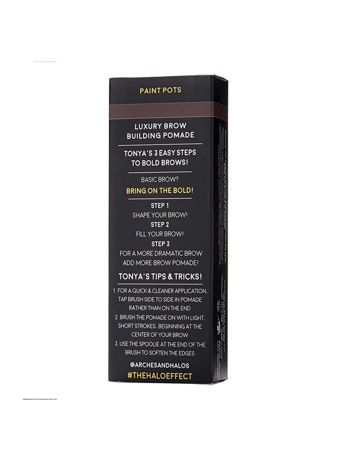 Arches & Halos Luxury Brow Building Pomade - Dark Brown - Tinting Brow Definer for Sculpting and Shaping Eyebrows - Soft, Smudge-Proof, Silky Texture - Lightweight Cream and Gel Blend - 0.016 oz - Image 4